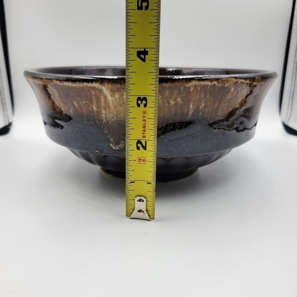 Studio Pottery Brown Glaze Made in the USA Dough Bowl - Picture 5 of 6
